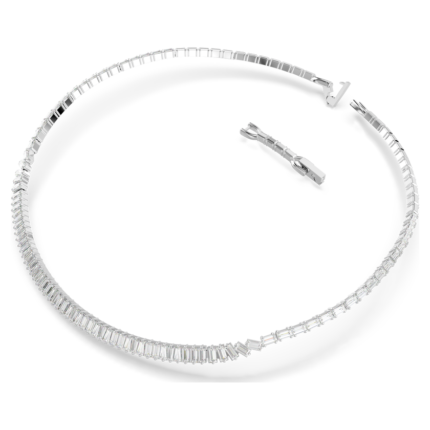 swarovski عقد matrix، قطع باغيت، لون أبيض، طلاء روديوم