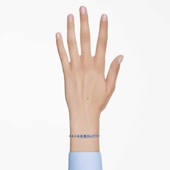 swarovski سوار imber tennis، قطع مستدير متنوع، لون أزرق، طلاء روديوم