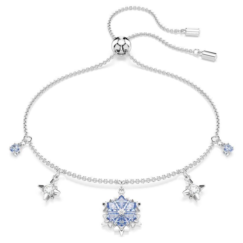 swarovski سوار magic، شكل ندفة ثلج، لون أزرق، طلاء روديوم