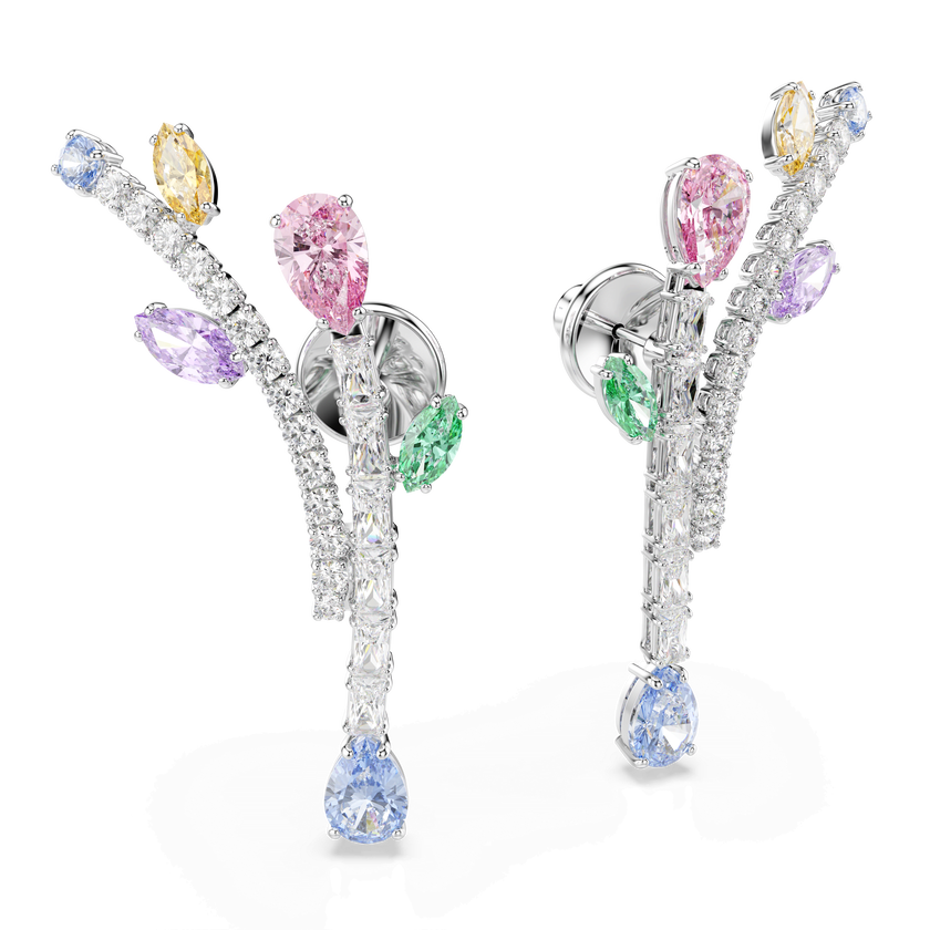 أقراط متدلية ariana grande x swarovski، قطع متنوع، ألوان متعددة، طلاء روديوم