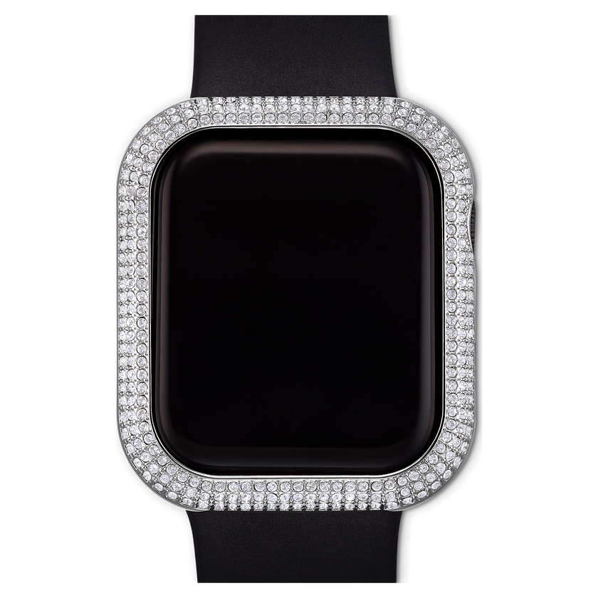 swarovski حافظة sparkling، متوافقة مع ساعة  apple إصدار 4 و5، 40 مم، لون فضي