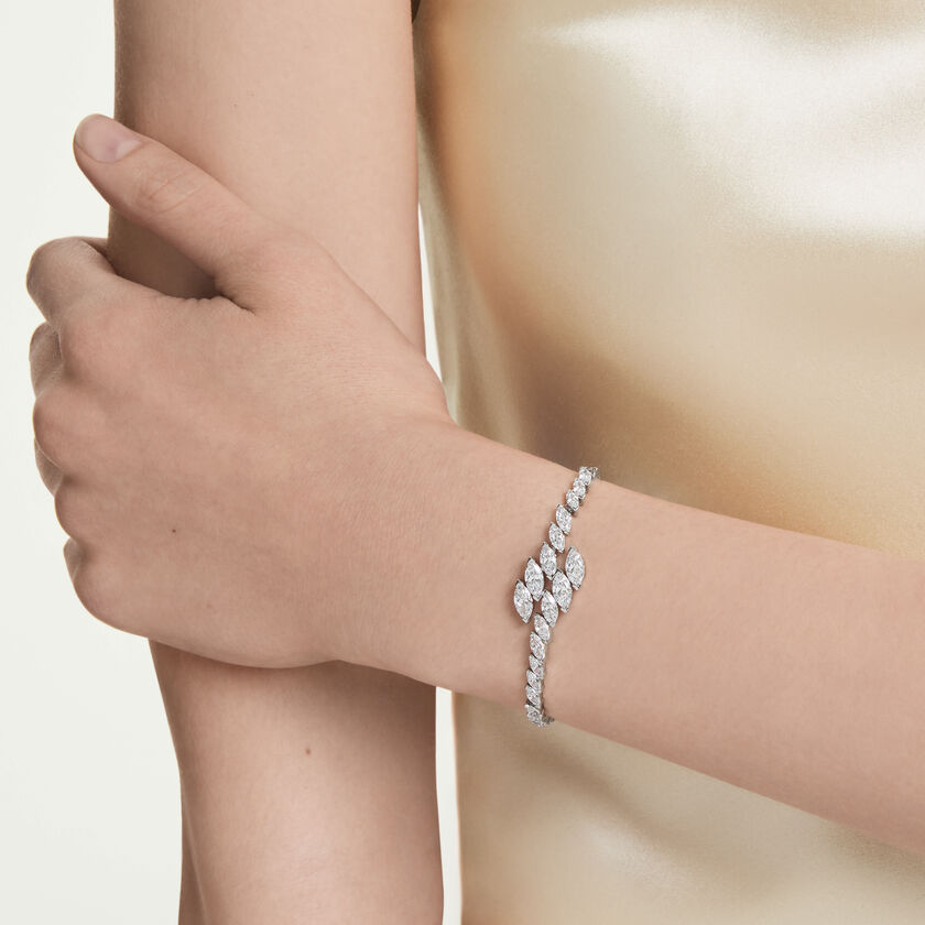 swarovski سوار mesmera، قطع ماركيز، لون أبيض، طلاء روديوم