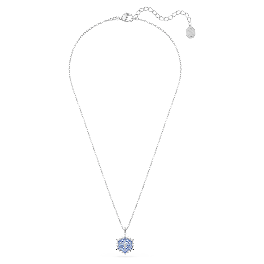 swarovski قلادة magic، شكل ندفة ثلج، لون أزرق، طلاء روديوم