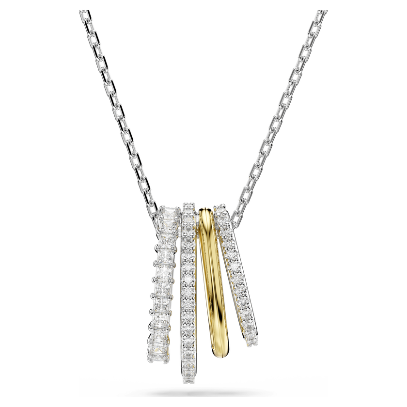 swarovski قلادة hyperbola، قطع متنوع، لون أبيض، لمسة نهائية من معادن مختلطة