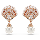 Idyllia drop earrings, Shell, White, Rose gold-tone plated
