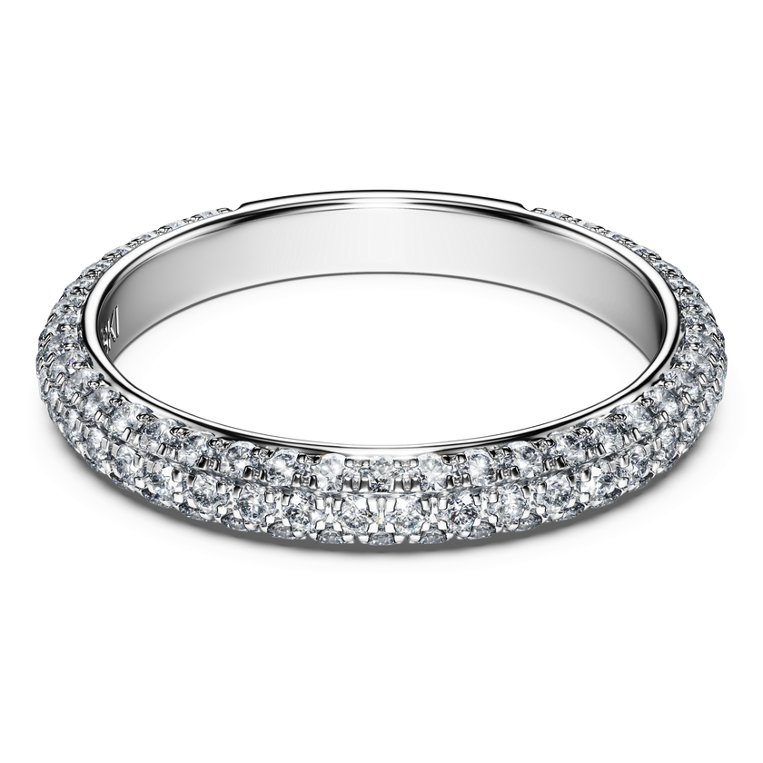 swarovski دبلة eternity، أحجار ألماس مُصنعة في المختبر بإجمالي 0 75 قيراط، ذهب أبيض عيار 18
