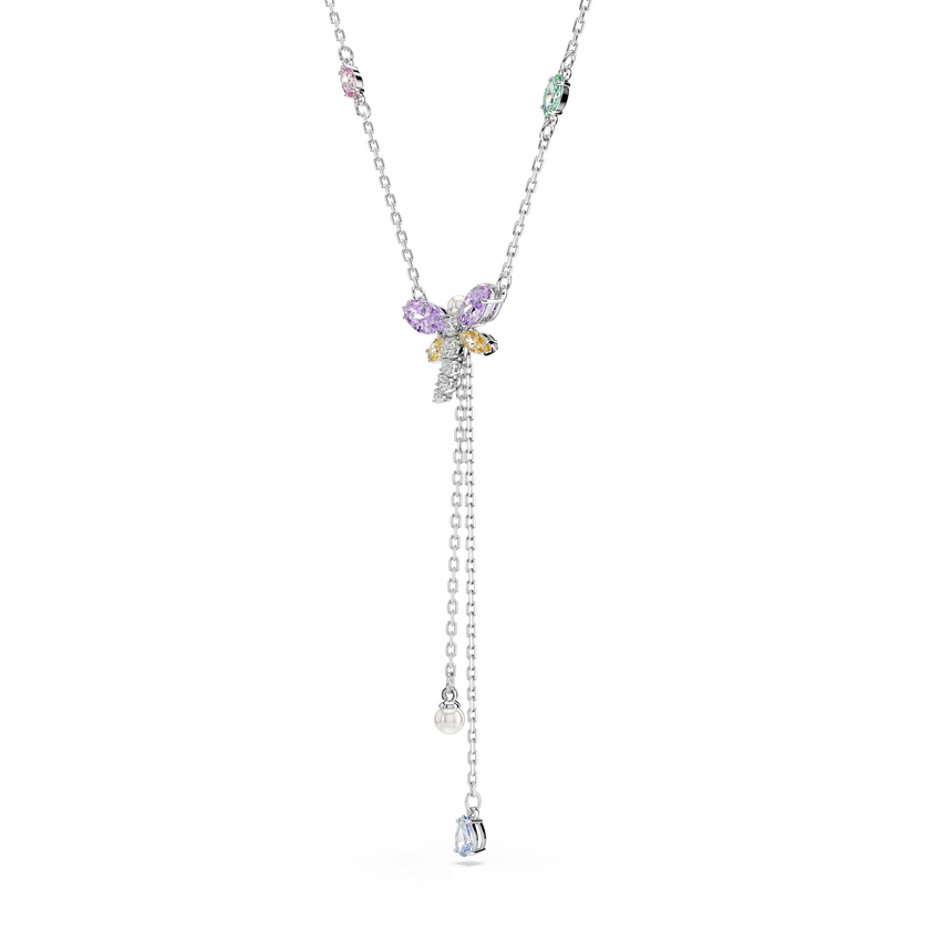 عقد ariana grande x swarovski على شكل حرف y، قطع متنوع، شكل يعسوب، ألوان متعددة، طلاء روديوم