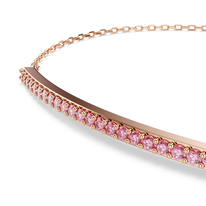 swarovski سوار only، قطع مُستدير، لون وردي، لمسة نهائية من الذهب الوردي عيار 18 قيراط