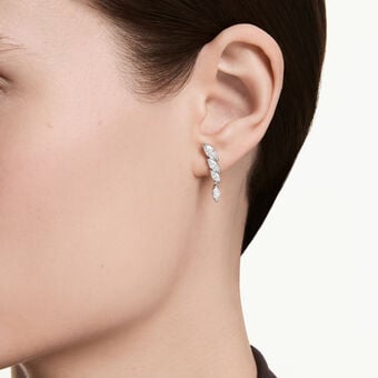 swarovski أقراط mesmera، قطع ماركيز، لون أبيض، طلاء روديوم