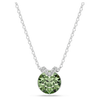swarovski bella v pendant round cut green rhodium plated