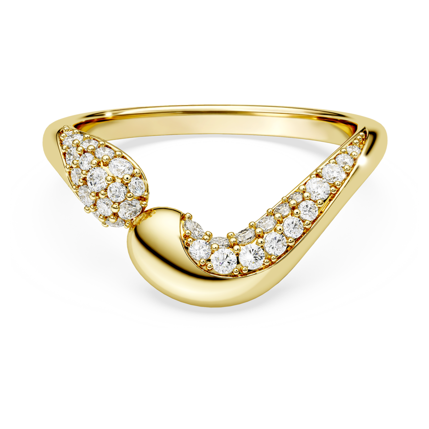 swarovski خاتم مفتوح classica، قطع مستدير، لون أبيض، فضة استرليني، لمسة نهائية من الذهب عيار 18 قيراط