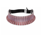 swarovski matrix choker baguette cut pink rhodium plated