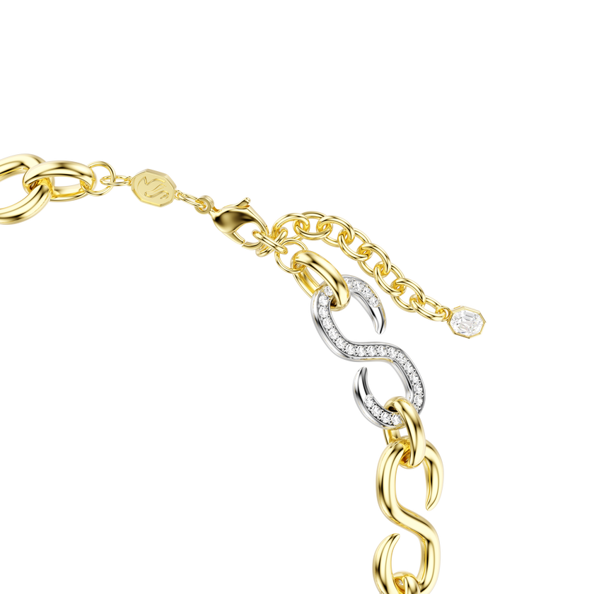 swarovski عقد dextera، قطع مستدير، سلسلة، لون أبيض، لمسة نهائية من معادن مختلطة