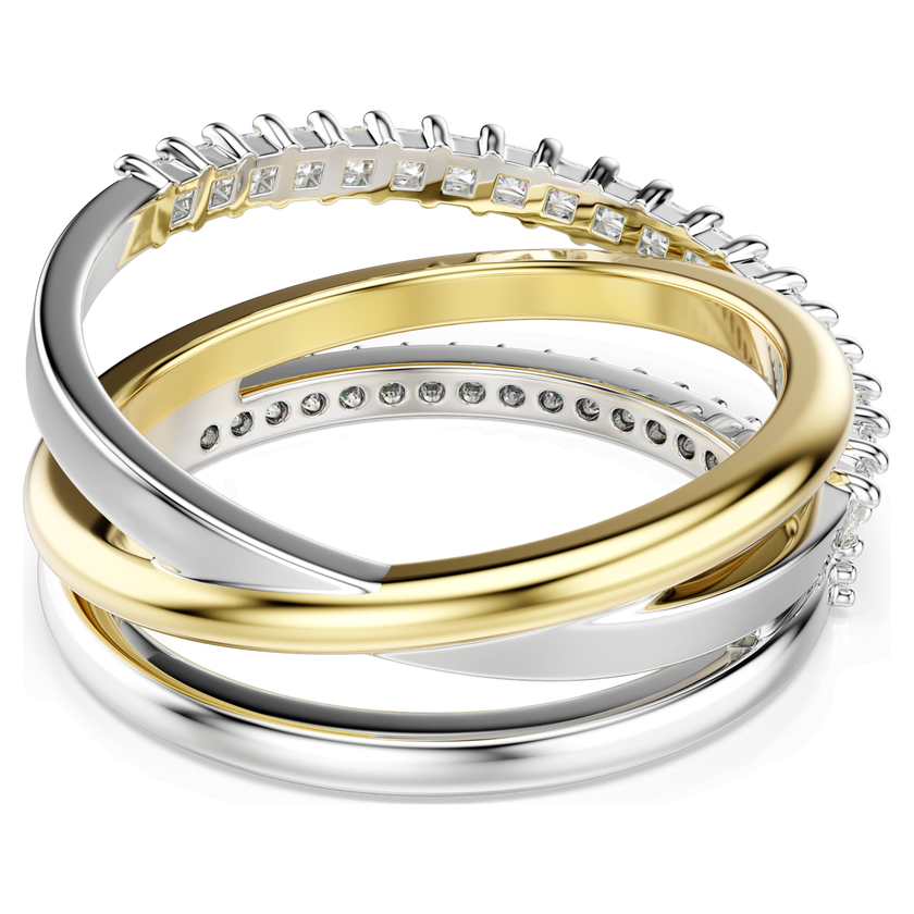 swarovski خاتم hyperbola، قطع متنوع، لون أبيض، لمسة نهائية من معادن مختلطة