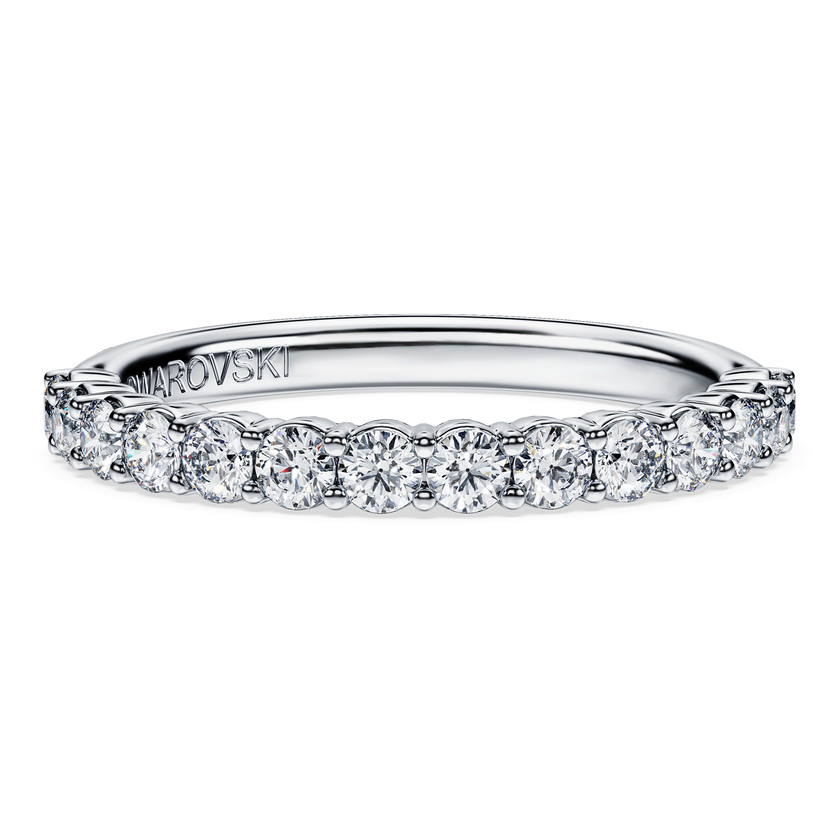 swarovski دبلة eternity، أحجار ألماس مُصنعة في المختبر بإجمالي 0 5 قيراط، ذهب أبيض عيار 18