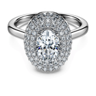 swarovski خاتم هالة سوليتير eternity، أحجار ألماس مُصنعة في المختبر بإجمالي 1 5 قيراط، ذهب أبيض عيار 18