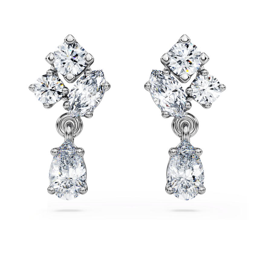 swarovski أقراط متدلية galaxy، أحجار ألماس مُصنعة في المختبر بإجمالي 0 75 قيراط، ذهب أبيض عيار 18