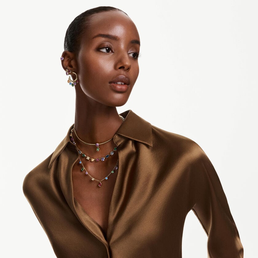 swarovski أقراط حلقية imber، قطع متنوع، ألوان متعددة، لمسة نهائية من الذهب عيار 18 قيراط