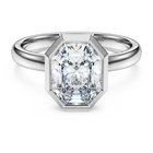 swarovski octagon bezel ring  lab grown diamonds 2 0 ct tw  octagon shape  18k white gold
