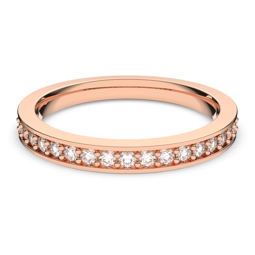 swarovski خاتم matrix، لون أبيض، طلاء ذهبي وردي