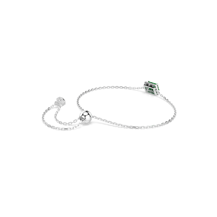 swarovski سوار una angelic، قطع مستطيل، أحجار كريستال صغيرة متراصة، لون أخضر، طلاء روديوم