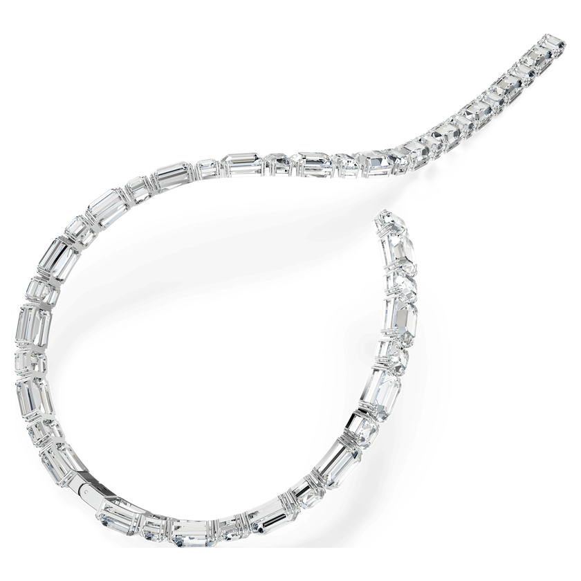 swarovski عقد millenia tennis، قطع مُثَمَّن، لون أبيض، طلاء روديوم