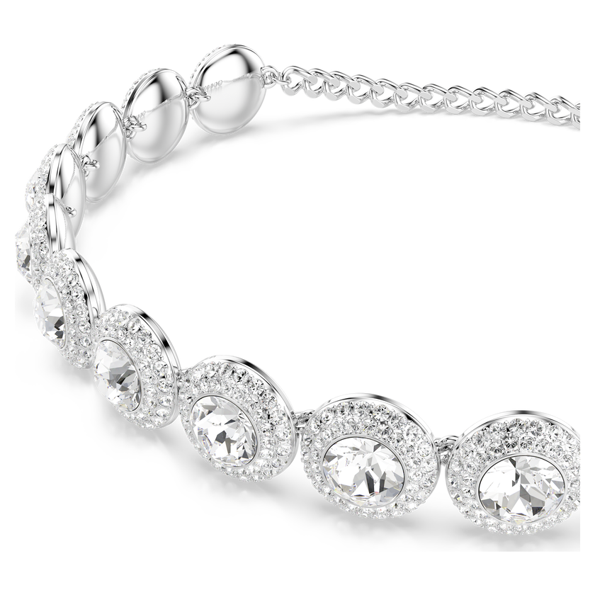 swarovski عقد شوكر una angelic، لون أبيض، طلاء روديوم