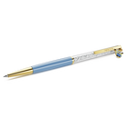 swarovski قلم حبر جاف crystalline، شخصية منيونز، لون أزرق، طلاء باللون الذهبي