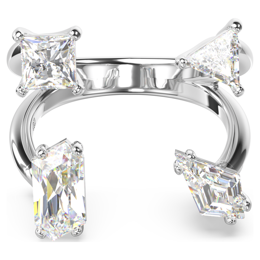 swarovski خاتم مفتوح mesmera، قطع متنوع، لون أبيض، طلاء روديوم