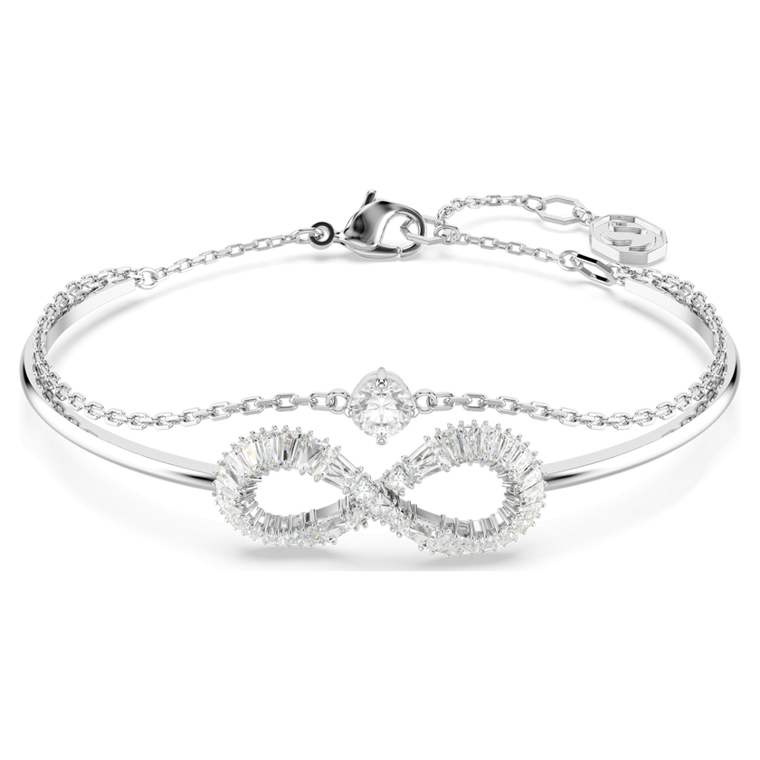 swarovski سوار hyperbola، شكل إنفينيتي، لون أبيض، طلاء روديوم