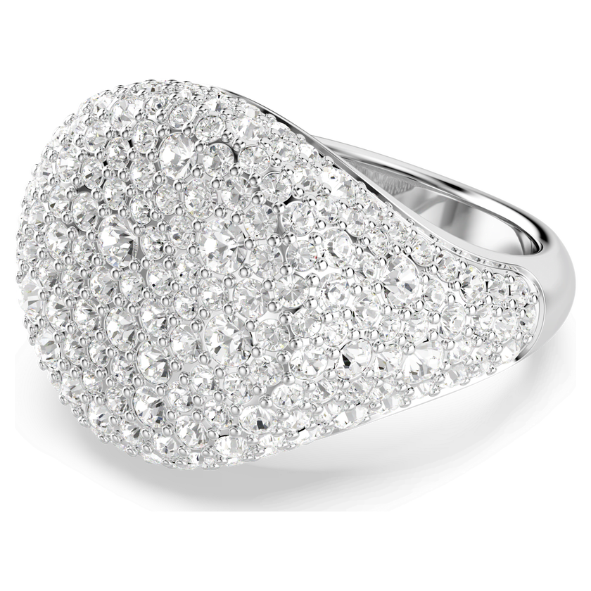 swarovski خاتم كوكتيل sublima، لون أبيض، طلاء روديوم