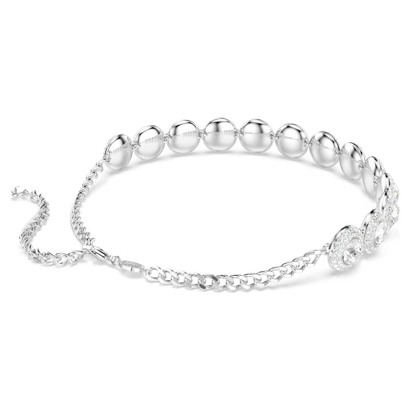swarovski عقد شوكر una angelic، لون أبيض، طلاء روديوم