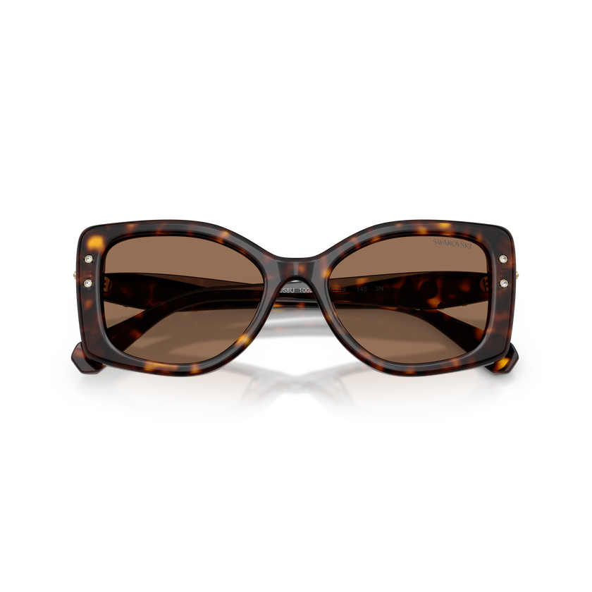 swarovski نظارة شمسية، شكل وسادة، sk6058u، لون بني