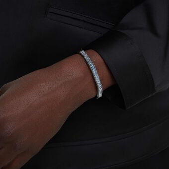 swarovski سوار matrix، قطع باغيت، لون رمادي، طلاء روثينيوم