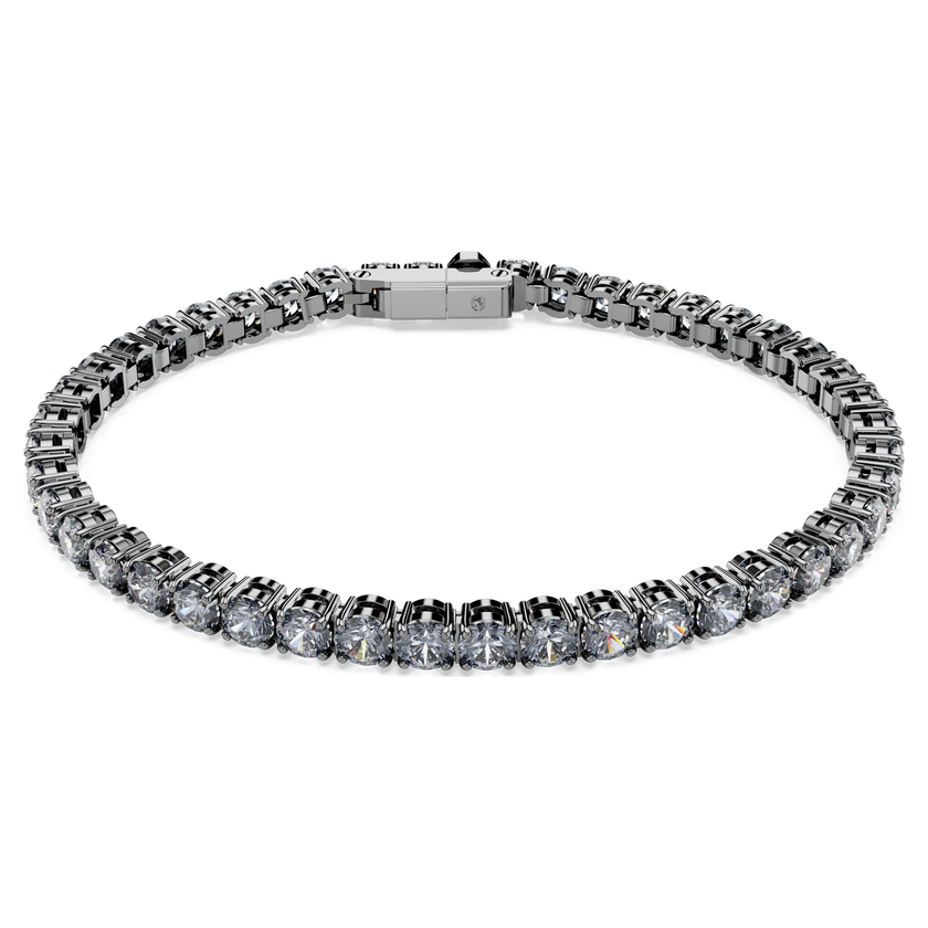 swarovski سوار matrix tennis، قطع مُستدير، لون رمادي، طلاء روثينيوم