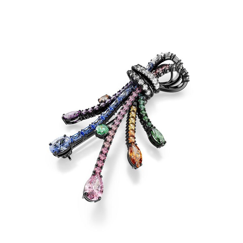 swarovski قلادة وبروش matrix، قطع متنوع، شكل باقة، ألوان متعددة، طلاء روثينيوم