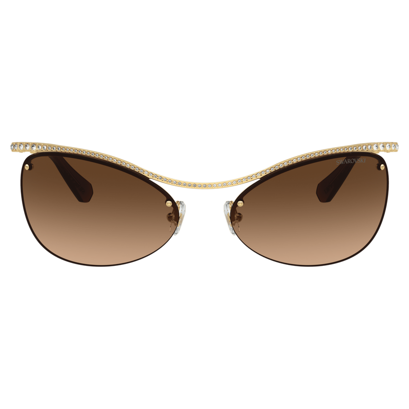 swarovski نظارة شمسية، شكل بيضاوي، sk7018 ov، لون بني