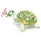 swarovski مجسم سلحفاة وزهرة أقحوان، مجموعة idyllia