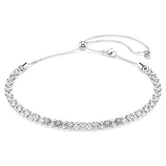 swarovski dextera necklace  round cut  white  stainless steel