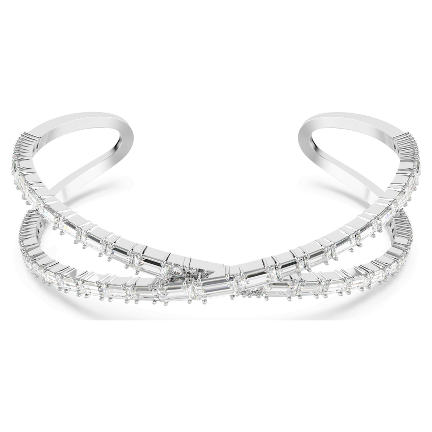 swarovski سوار hyperbola عريض، شكل لا نهاية، لون أبيض، طلاء روديوم