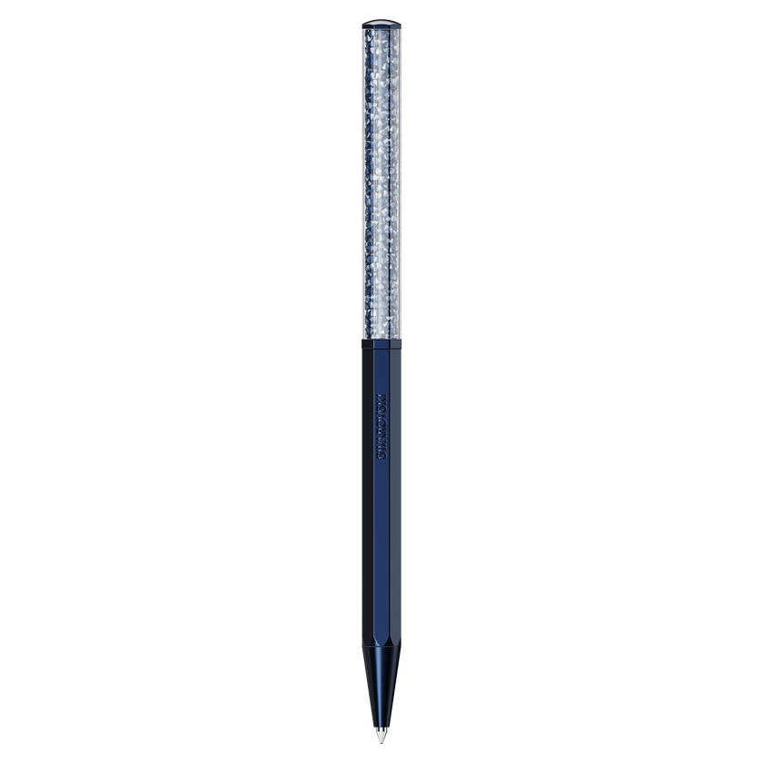 swarovski قلم حبر جاف crystalline، شكل مثمن، لون أزرق، طلاء أزرق