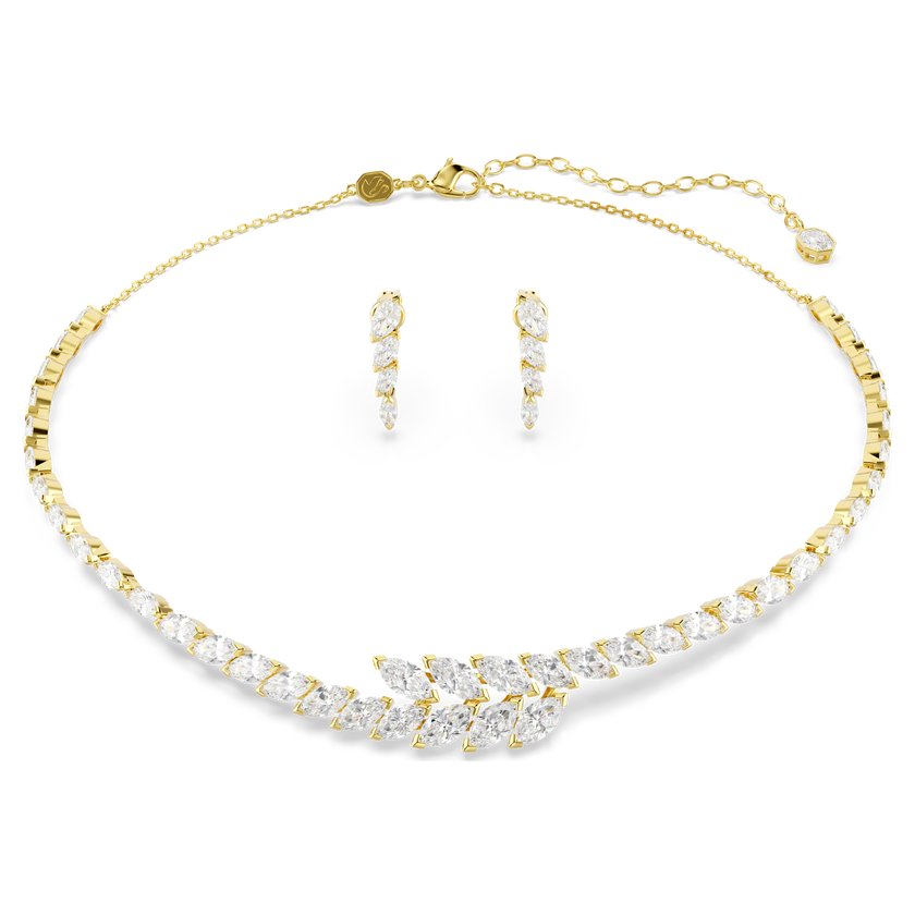 swarovski طقم mesmera، طقم  2 ، قطع ماركيز، لون أبيض، لمسة نهائية من الذهب عيار 18 قيراط