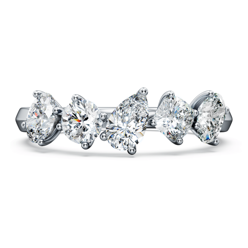 swarovski خاتم galaxy، أحجار ألماس مُصنعة في المختبر بإجمالي 1 قيراط، ذهب أبيض عيار 18