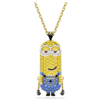 swarovski minions kevin pendant  pav   multicolored  gold tone plated