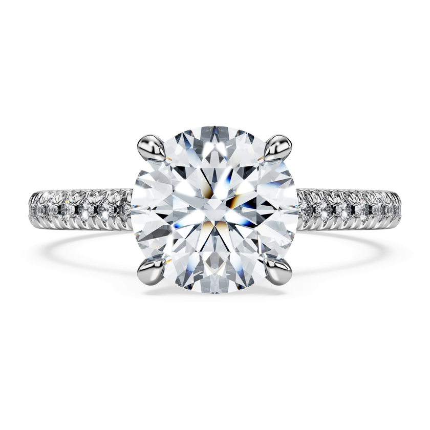 swarovski خاتم سوليتير eternity، أحجار ألماس مُصنعة في المختبر بإجمالي 2 2 قيراط، قطع مستدير، ذهب أبيض عيار 18