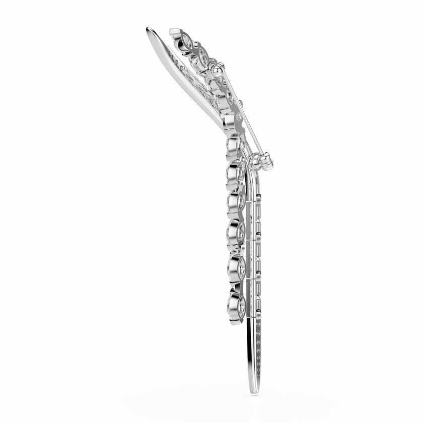swarovski بروش mesmera، قطع متنوع، لون أبيض، طلاء روديوم