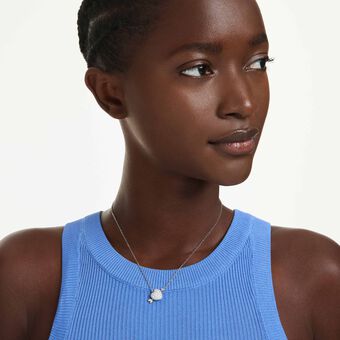 swarovski idyllia pendant  mixed cuts  heart  white  mixed metal finish