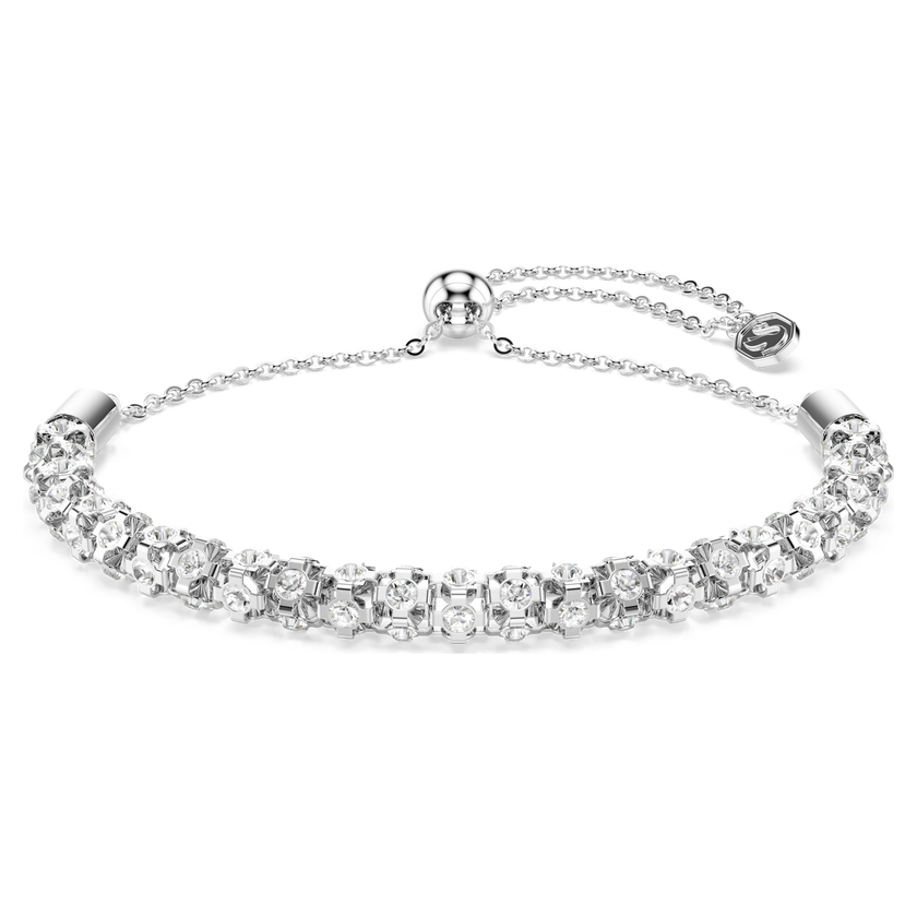 swarovski dextera bracelet  round cut  white  stainless steel