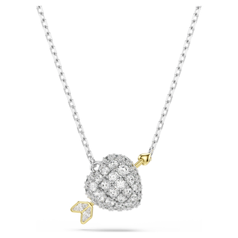 swarovski قلادة idyllia، قطع متنوع، شكل قلب، لون أبيض، لمسة نهائية من معادن مختلطة