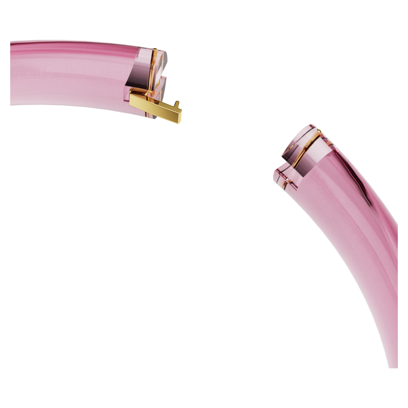 swarovski عقد شوكر dulcis، قطع مثمن، أحجار كريستال صغيرة متراصة، لون وردي، طلاء باللون الذهبي